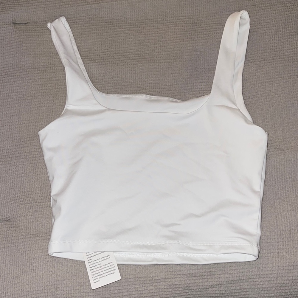 White athletic material tank top